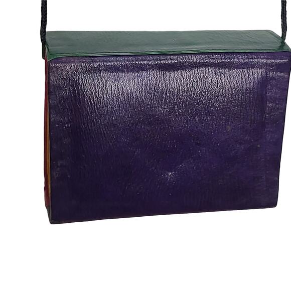 Vintage Multi Royal Colored Leather Mini Crossbody Bag Made in Tokyo - Picture 5 of 13